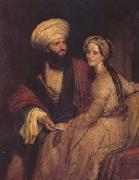 Portrait of James Silk Buckingham and his Wife in Arab Costume of Baghdad of 1816 (mk32) Henry William Pickersgill